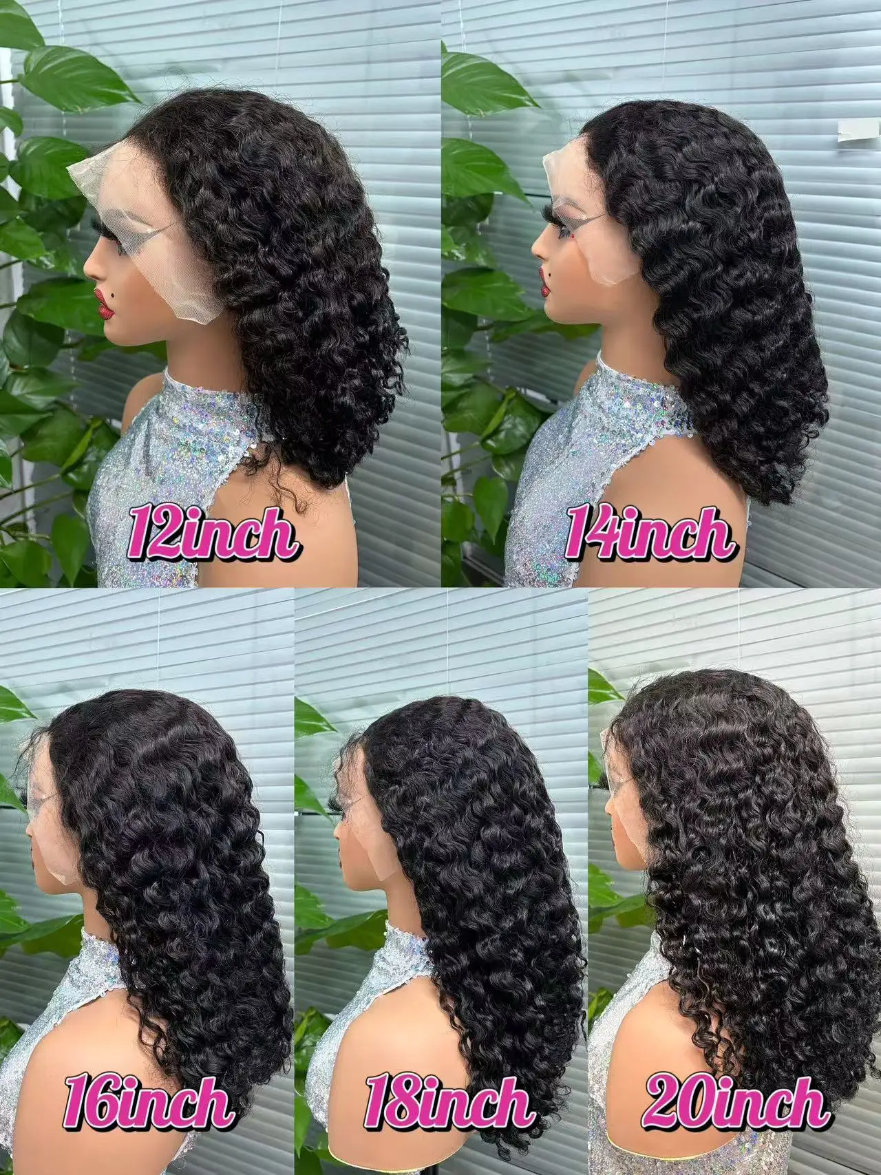 Color: #1B, Ships From: CHINA, Stretched Length: 18inches, Density: 300%, Lace Size: 13x4 - 300% Density 12A Double Drawn 13x4 Lace Front Bouncy Curly Human Hair Wigs Natural Burmese Curly Remy Hair Wigs for Black Women