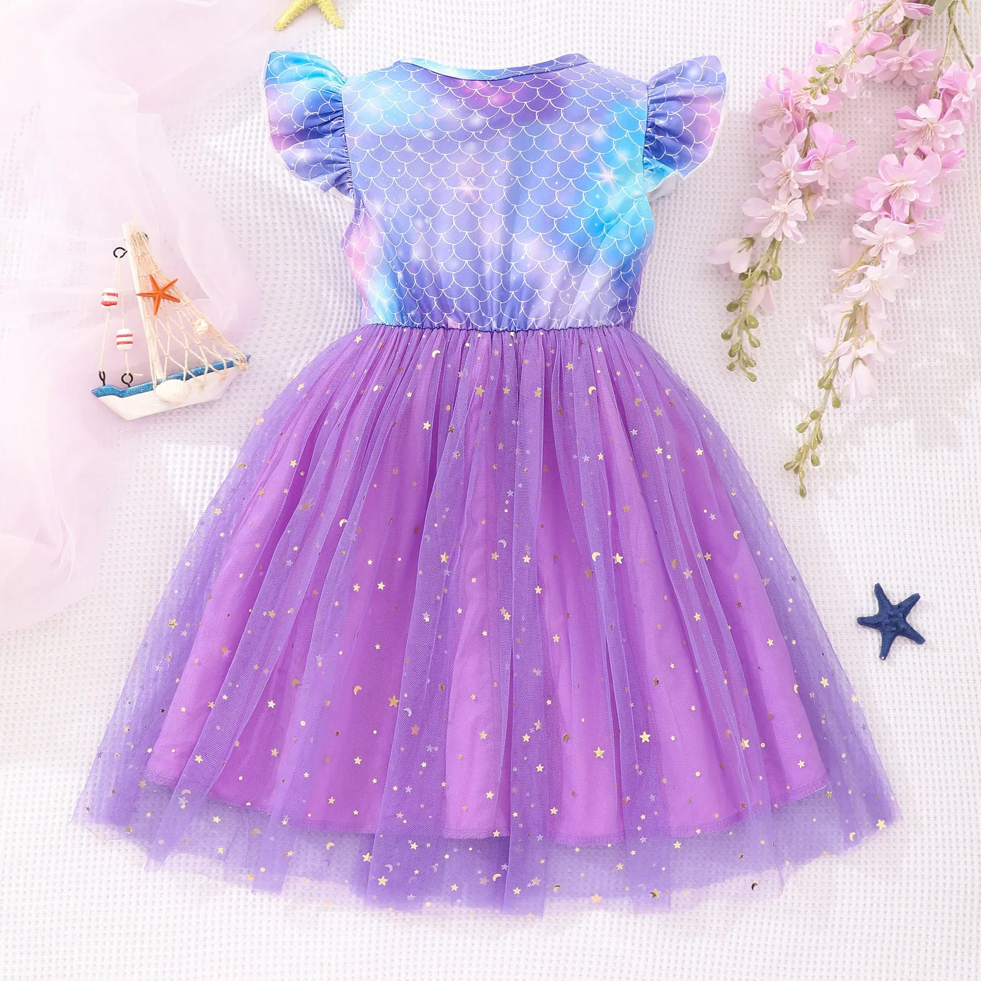 Color: DEEP BLUE, Size: One Size, Ships From: CHINA, Height: 158 - KPop Demon Hunter Christmas Princess Dress Girl Fashion Casual Autumn Butterfly Dress Wedding Birthday Party Dress Gift Clothes