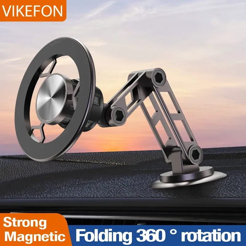 Color: WHITE - Universal 360?° Rotation Magnetic Car Phone Holder Instrument desk support in Car For iPhone 15 14 13 12 Pro Max X Samsung Xiaomi