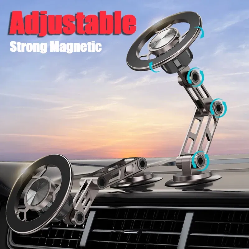 Color: WHITE - Universal 360?° Rotation Magnetic Car Phone Holder Instrument desk support in Car For iPhone 15 14 13 12 Pro Max X Samsung Xiaomi