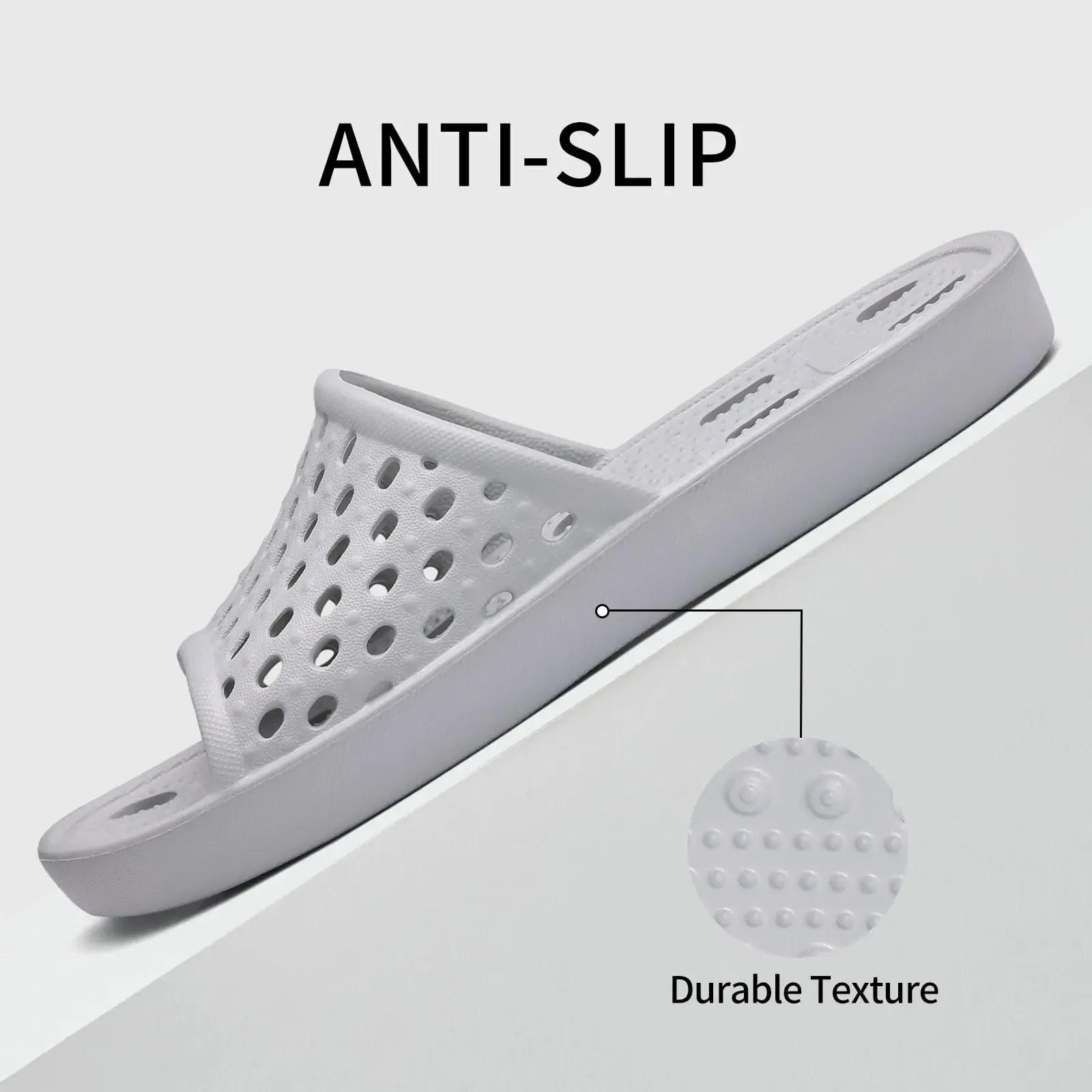 Color: LIGHT BLUE, Shoe Size: 41 - Pallene Summer New Shower Shoes For Women Quick Dry Pool Sandals With Drain Holes Bathroom Slides Lightweight EVA Home Slippers
