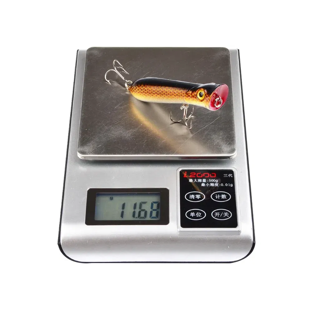 Color: black - 80mm 12g 6# Hook Popper Hard Bait Wobbler Fishing Lure Artificial Floating Trailer Ocean Fishing Bionic Carp Tackle Sea Fishing