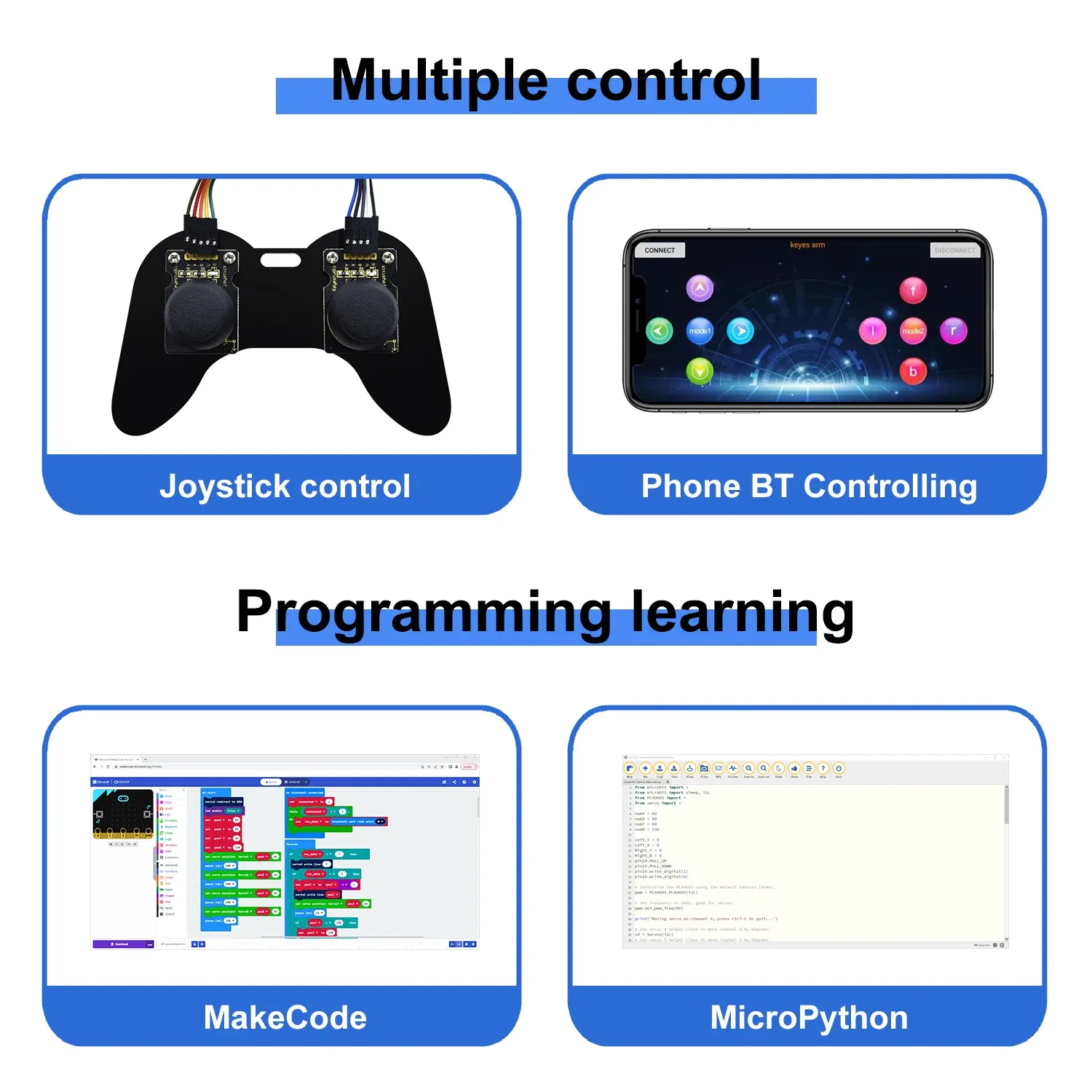 Color: Orange - Keyestudio Robot Arm Microbit Learning Kit With Microbit Board For BBC Micro:Bit Programming Learning Kit