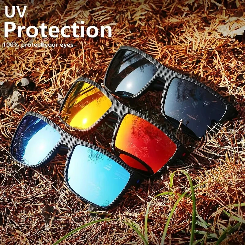 Lenses Color: Smoky Gray - 2/3PCS Amazing Men Polarized Sunglasses Unisex UV400 Glasses Fishing Goggles Outdoor Sport Eyewear for Driving Fishing Cycling