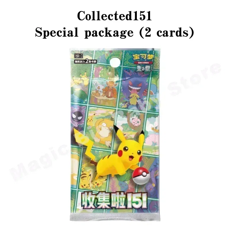 Color: Silver - Original Genuine Pokemon Trading PTCG Cards Chinese 9.0 Zhu&Purple Collected 151 Trip Open From Eternity Booster Pack Child Gift