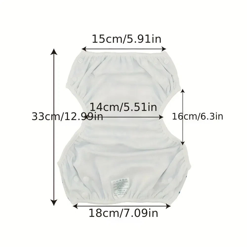 Size: M, Color: WHITE - 1pc Baby Swim Diapers Reuseable Washable Adjustable for Swimming Lesson Baby Shower Gifts Large Size Baby Boy Girl Swim Nappy