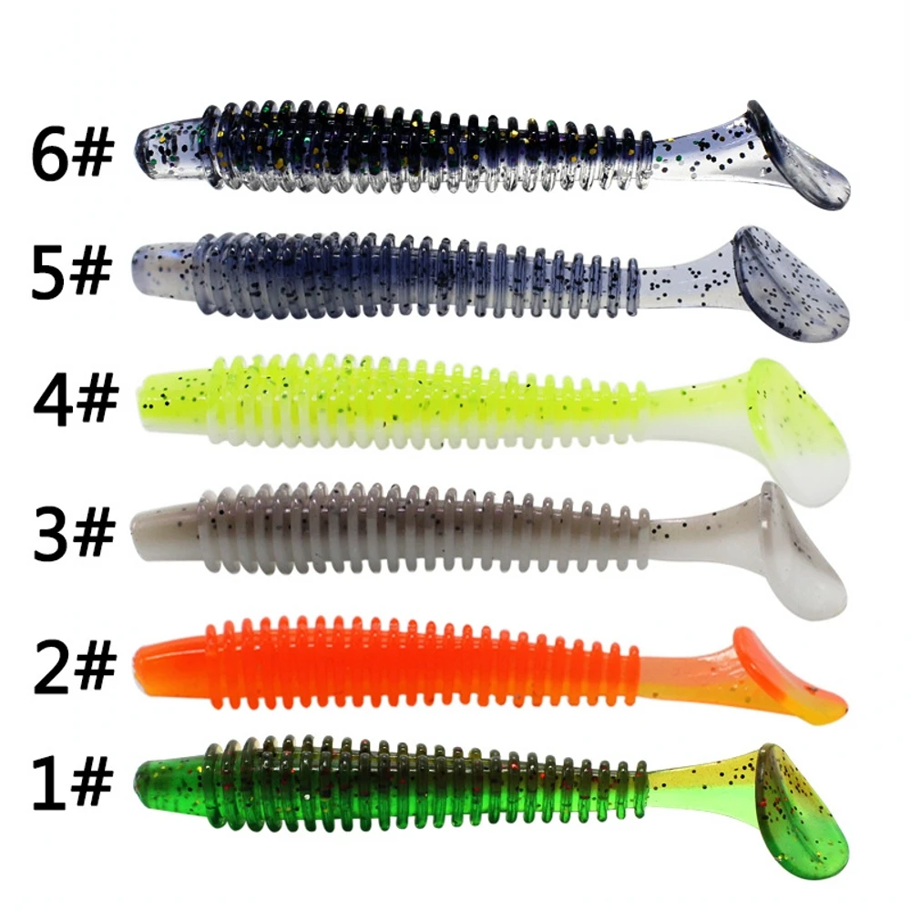 Color: Red, Size: 55mm - 10pcs/lot Fishing Lure 50mm 0.8g Soft Rubber Bait Jig Wobbler Soft Worm Carp Fishing Bait Artificial Silicone Swimbait