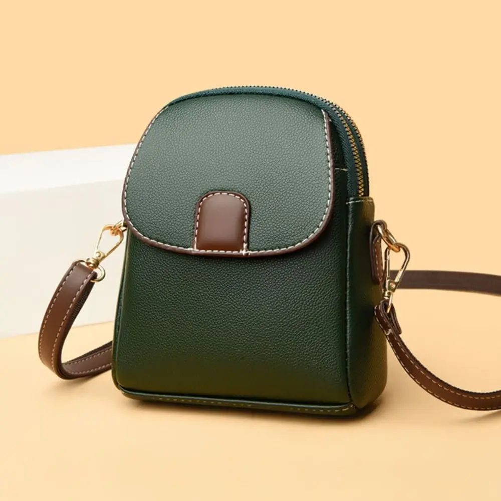 Color: Brown - Mini Square Bags Bag Versatile Crossbody Shoulder Bag Casual Trendy Leather Bag Cellphone Bag for Women Girl