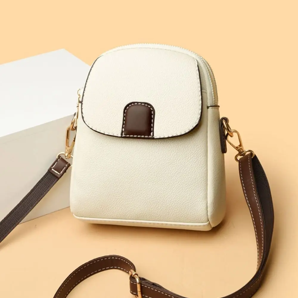 Color: Brown - Mini Square Bags Bag Versatile Crossbody Shoulder Bag Casual Trendy Leather Bag Cellphone Bag for Women Girl