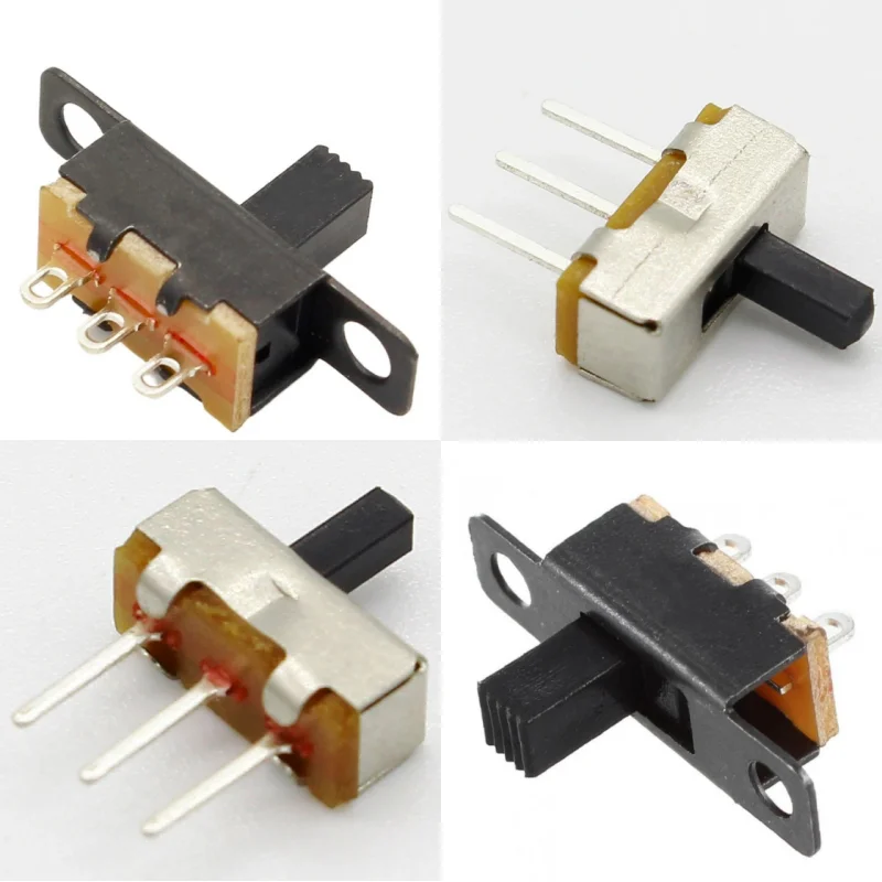 Color: black, Size: 4XL - 10PCS Slide Switch Micro-power Toggle Switch Single and Double-row Direct-inserted Horizontal Sliding Second Gear Third Gear