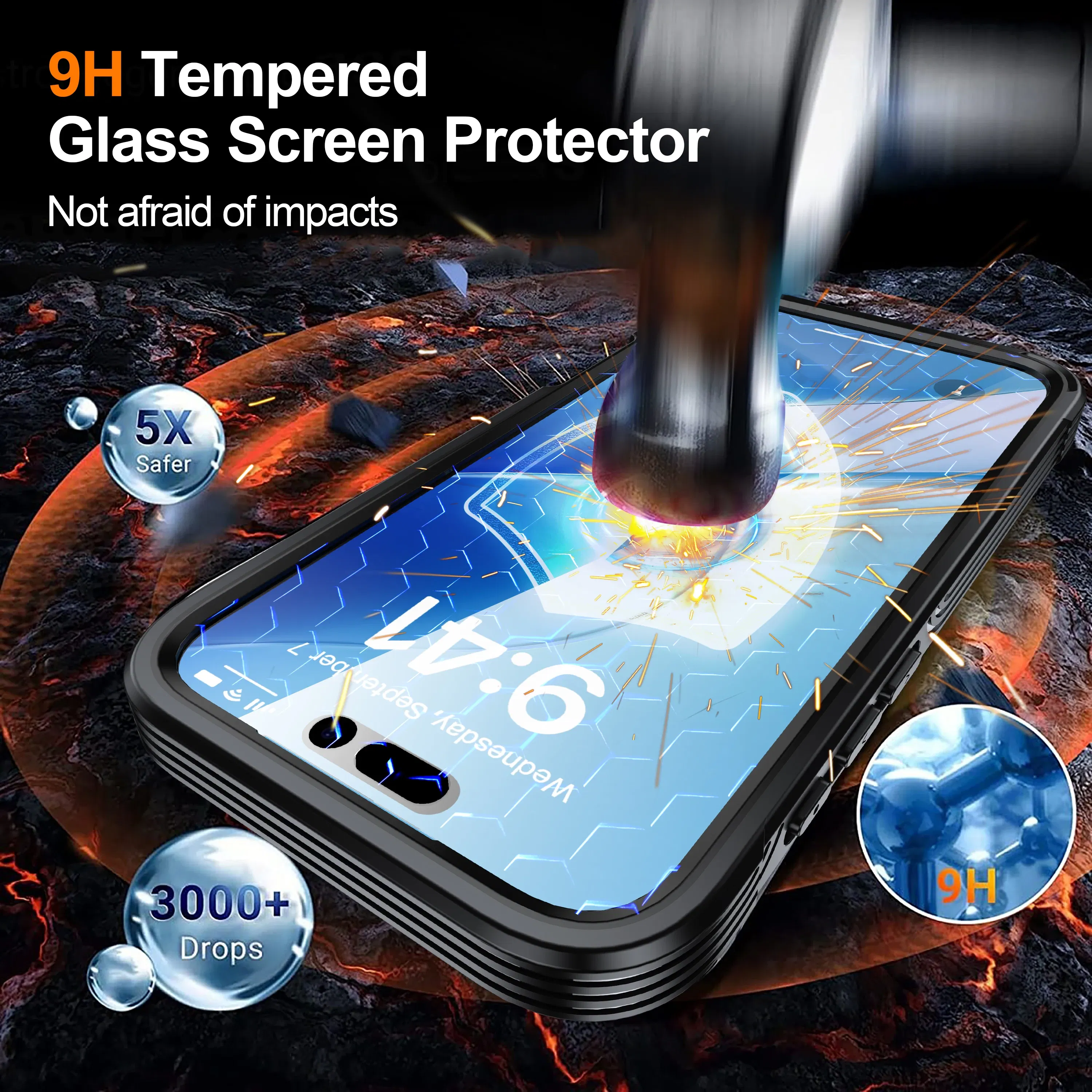 Color: Blue, Compatibility by Model: iPhone17 - Shellbox-For iPhone17promax/17Air phone case, drop-resistant, ultra-thin transparent magnetic, scratch-resistant and wear-resist