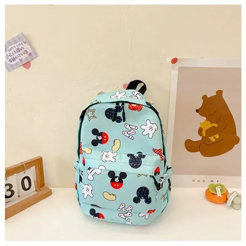 Color: Beige - MINISO Disney 2025 New Cute Cartoon Mickey & Minnie Portable Large Capacity Student Backpack Teenage Casual Fashion Schoolbag