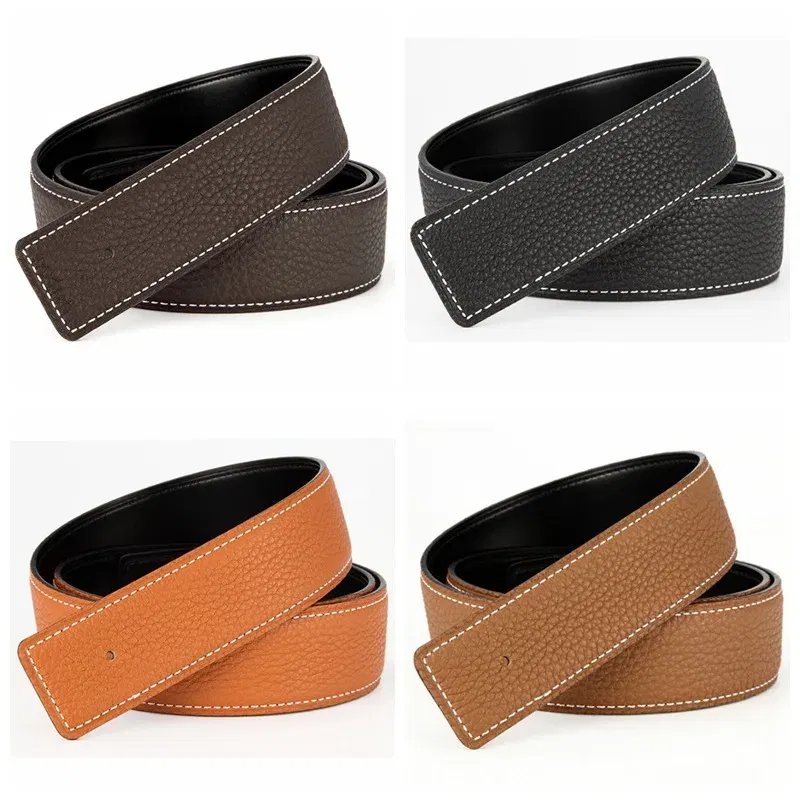 Color: Desert Camouflage, Belt Length: 120cm - 3.1cm No Buckle Belt Brand Belt Men High Quality Male Genuine Real Leather Strap forJeans Litchi grain Belt Cinturones Hombre