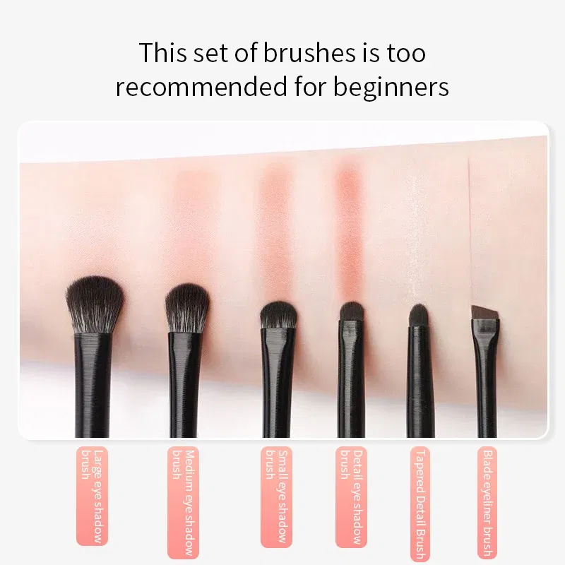 Handle Color: black, Ships From: CHINA - Natural Eye Makeup Brushes Set Eyeshadow Brush Eyebrow Contour Eyeliner Brush Women Eyes Cosmetic Blending Detail Make Up Tools