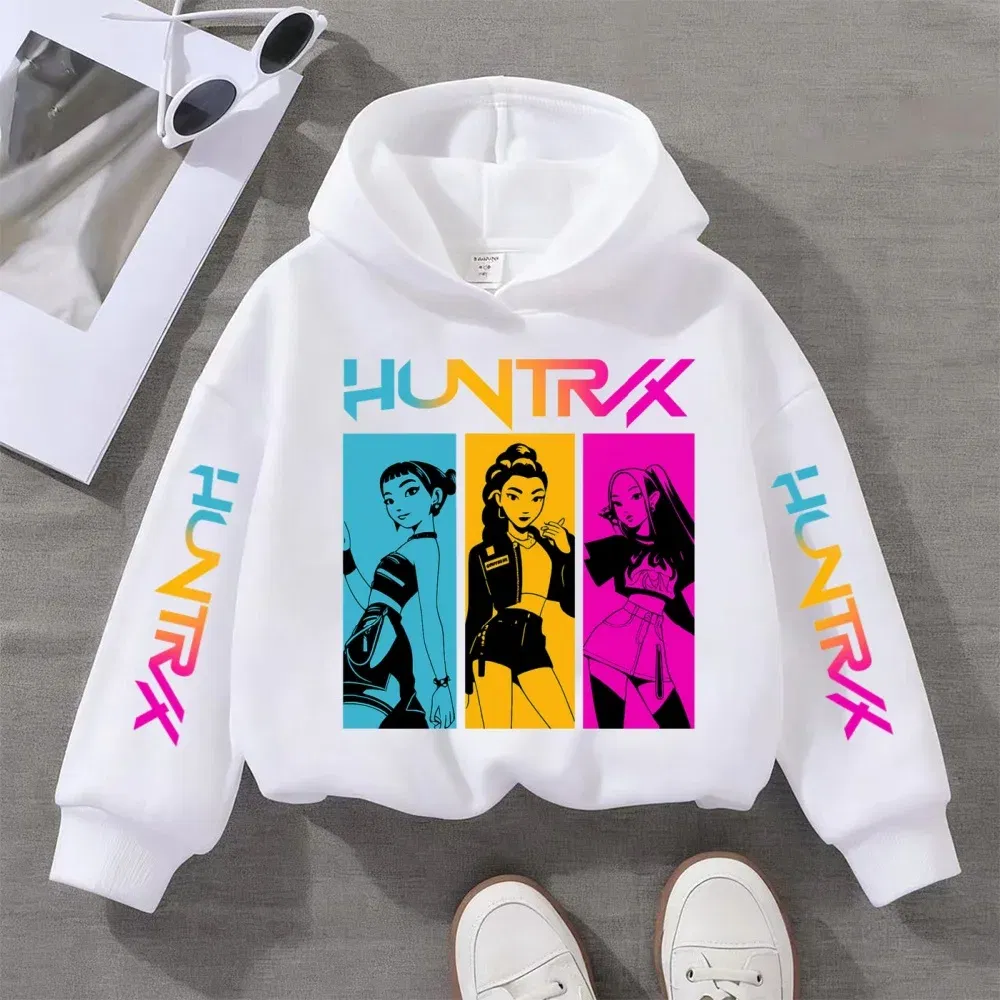 Color: SKY BLUE, Kid Size: 110 - KPOP Demon Hunters Children's Sweatshirt Girls' Clothes Girls' Sweatshirt autumn 2024 New Cute Fashion Hoodie