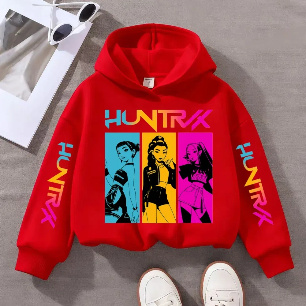 Color: SKY BLUE, Kid Size: 110 - KPOP Demon Hunters Children's Sweatshirt Girls' Clothes Girls' Sweatshirt autumn 2024 New Cute Fashion Hoodie