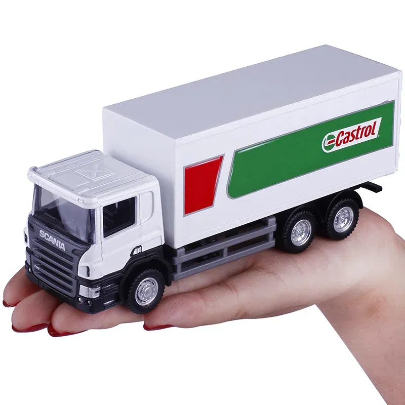 Color: PURPLE - Railed/Motor/Car/Bicycles Large Container Transport Truck Simulation Exquisite Diecast & Toy Vehicles RMZ city 1:64 Alloy Model