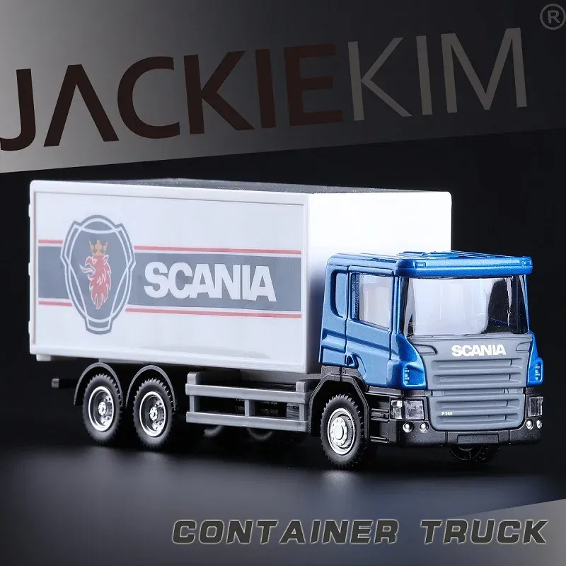 Color: PURPLE - Railed/Motor/Car/Bicycles Large Container Transport Truck Simulation Exquisite Diecast & Toy Vehicles RMZ city 1:64 Alloy Model