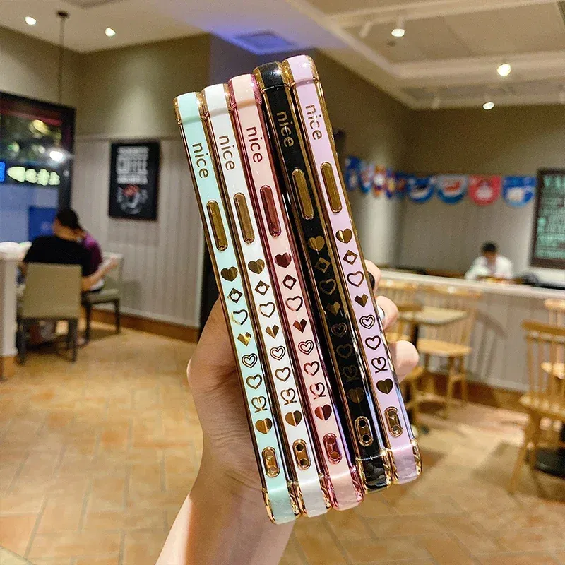 Color: MULTI, Compatible-Phone Models: For iPhone 14 Pro Max, Ships From: CN - Electroplating Side Love Heart Phone Case For IPhone 16 15 14 13 12 11 Pro Max XR 8 Plus SE2/SE3 Shockproof Back Cover