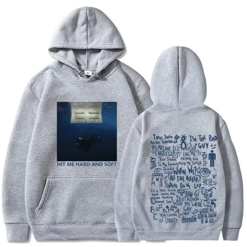 Color: Brown, Size: XXXL - 2024 Hit Me Hard and Soft Tour Hoodie Billie Hoodie Men's Hoodie Sudaderas Men's Casual Sports