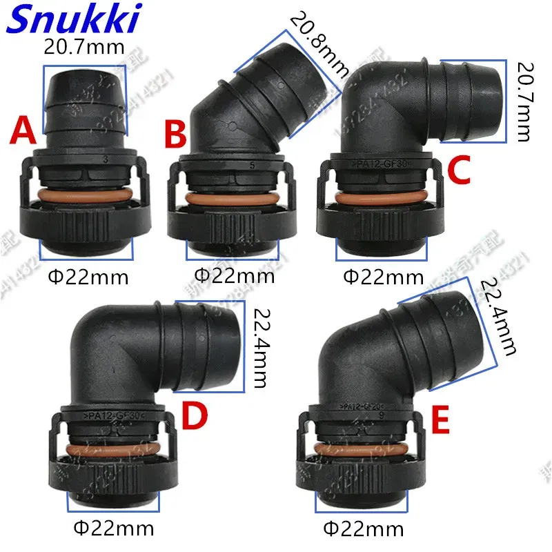 Color: black - 22mm ID18 ID20 exhaust pipe connector plastic exhaust tube fittings 2pcs a lot