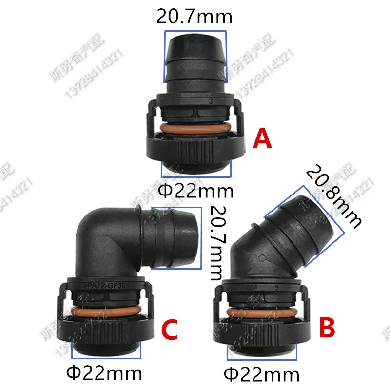 Color: black - 22mm ID18 ID20 exhaust pipe connector plastic exhaust tube fittings 2pcs a lot