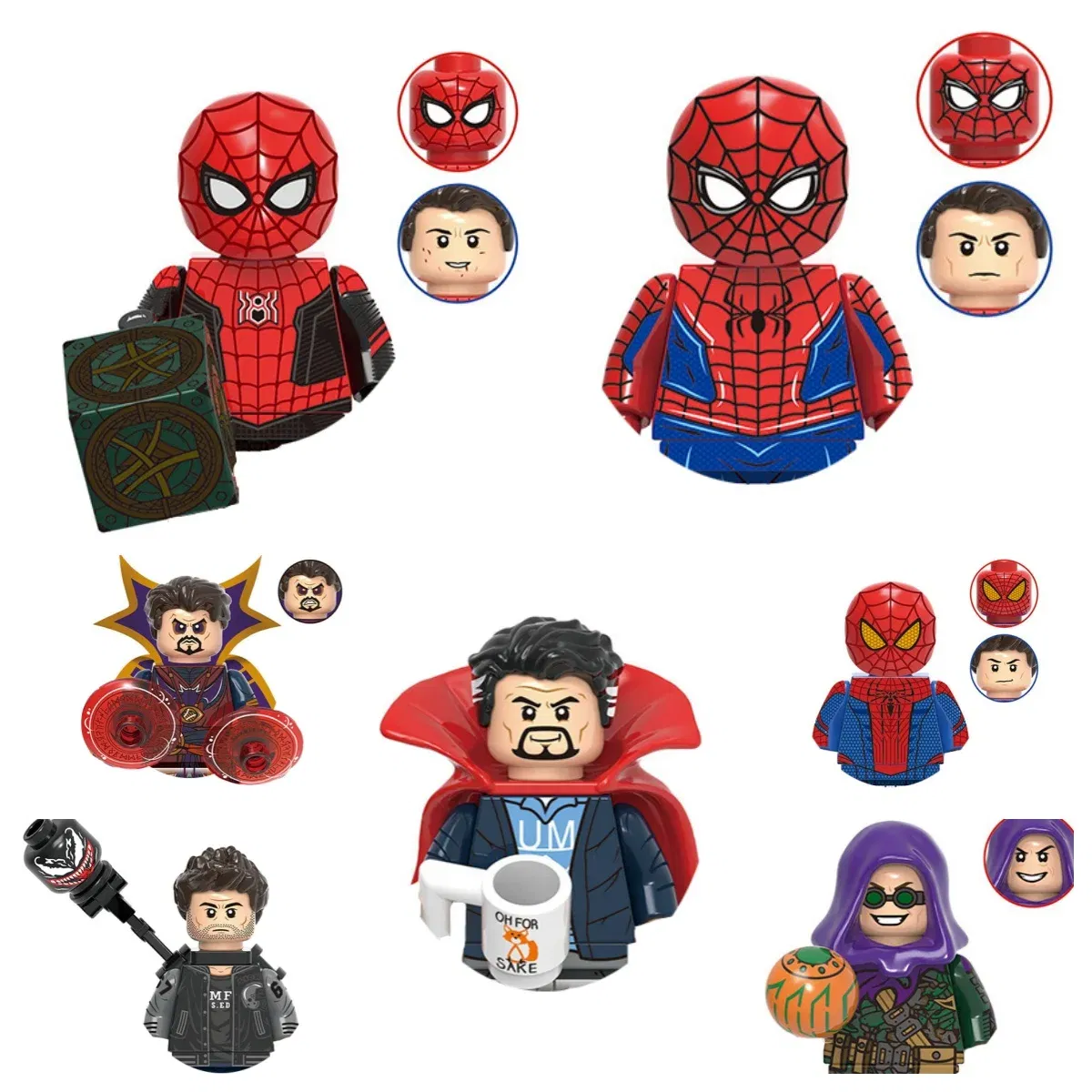 Color: NAVY - Hot toys New Marvel superhero Building blocks Doctor Strange Spider-Man Brick toy action figures Children's toy party gifts