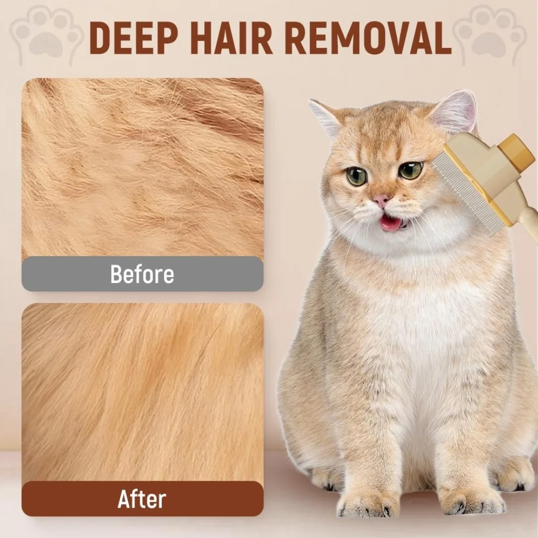 Color: Yellow - Cat Brush for Shedding, New Cat Deshedding Brush with Release Button, Cat Grooming Brush for Short and Long Haired Cats