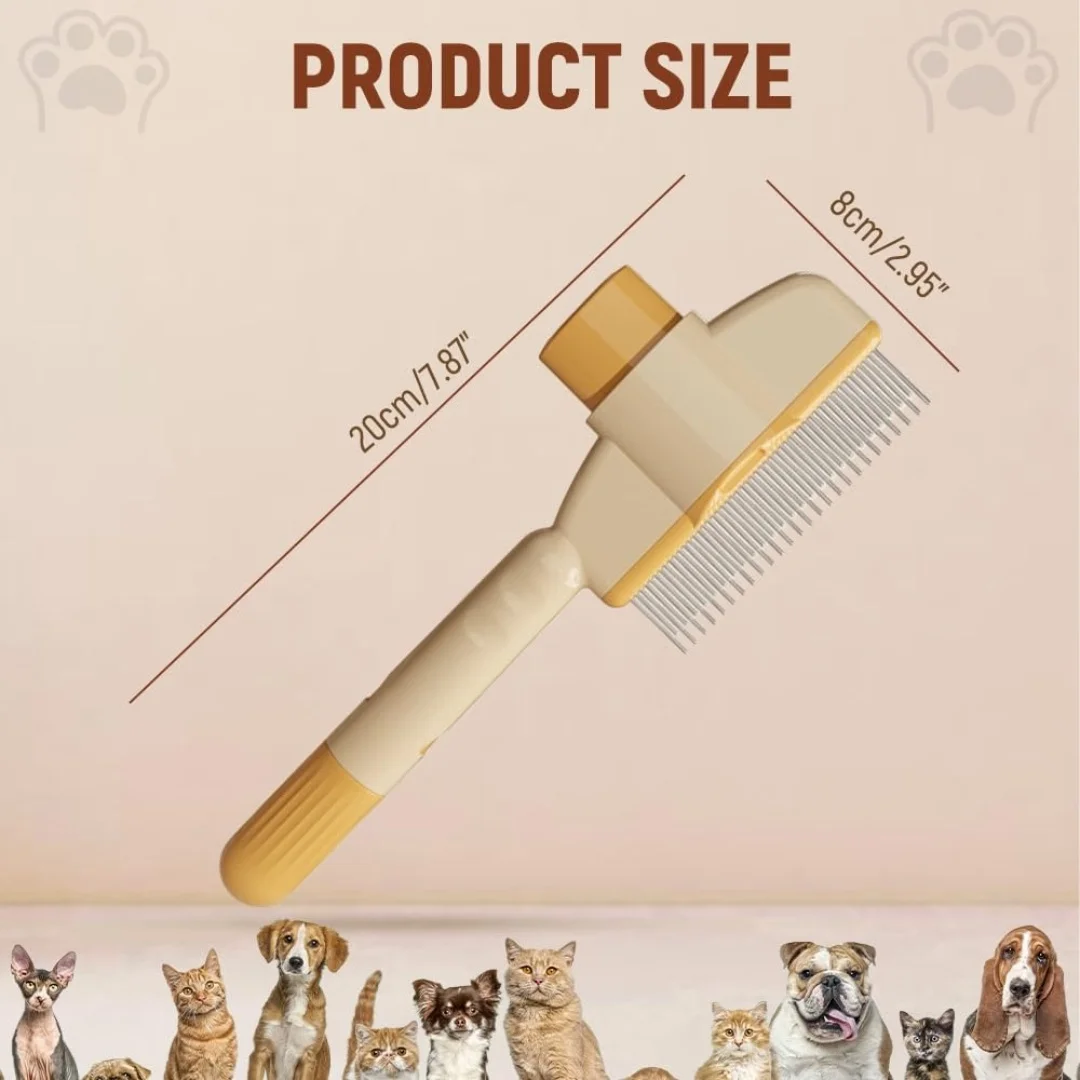 Color: Yellow - Cat Brush for Shedding, New Cat Deshedding Brush with Release Button, Cat Grooming Brush for Short and Long Haired Cats