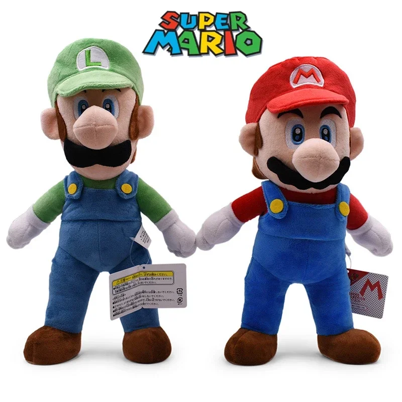 Color: DeepPink - 37-41cm Super Marios Bros Plush Toy Kawaii Luigi Marios Stuffed Doll Kawaii Cosplay Peluches Kids Great Christmas Birthday Gift