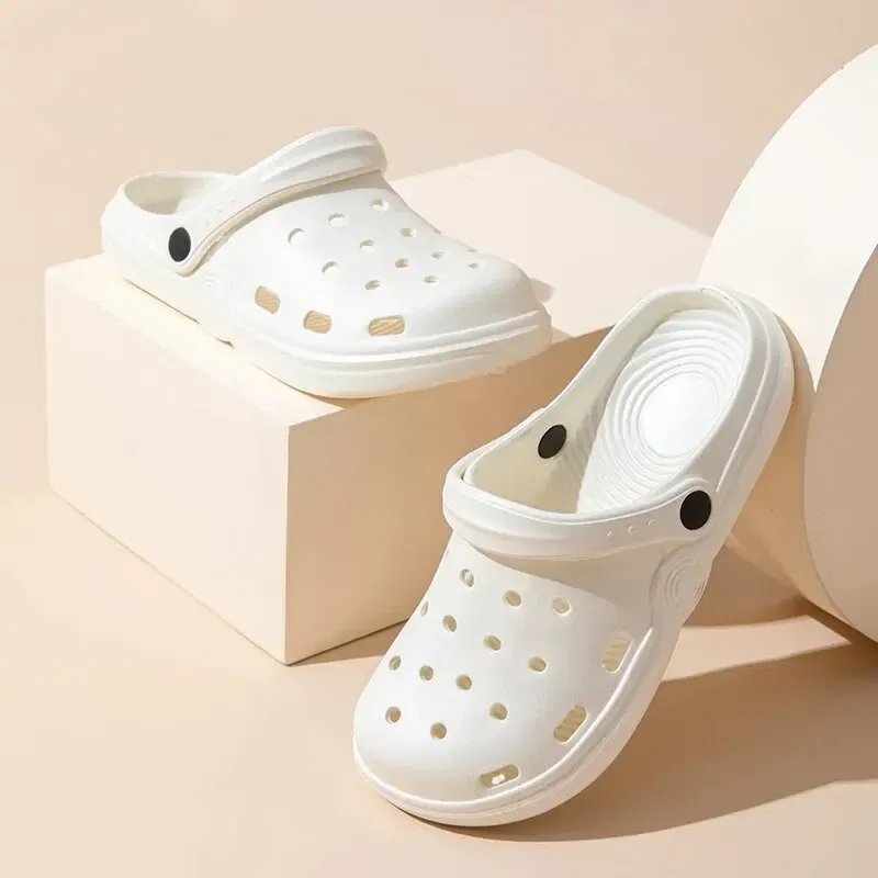 Shoe Size: 36, Color: Pink - Dongdong Shoes Women's New Trendy Summer Thick Sole Increase Anti Slip Fashion Work Beach Baotou Slippery Sandals Zyt2354