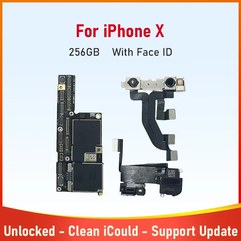Color: Red, Ships From: CHINA - Top Tested Motherboard for iPhone X XR XS Max 64g 128g 256g Unlocked Mainboard With Face ID Cleaned Logic Board