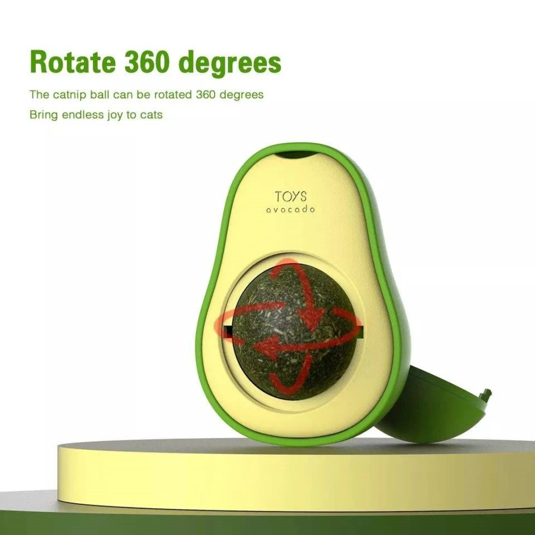 Color: Green Jade - Pet Toy Can Be Rotated Fun Self-hey Catnip Cat Toy Avocado Shape Catnip Cat Toys
