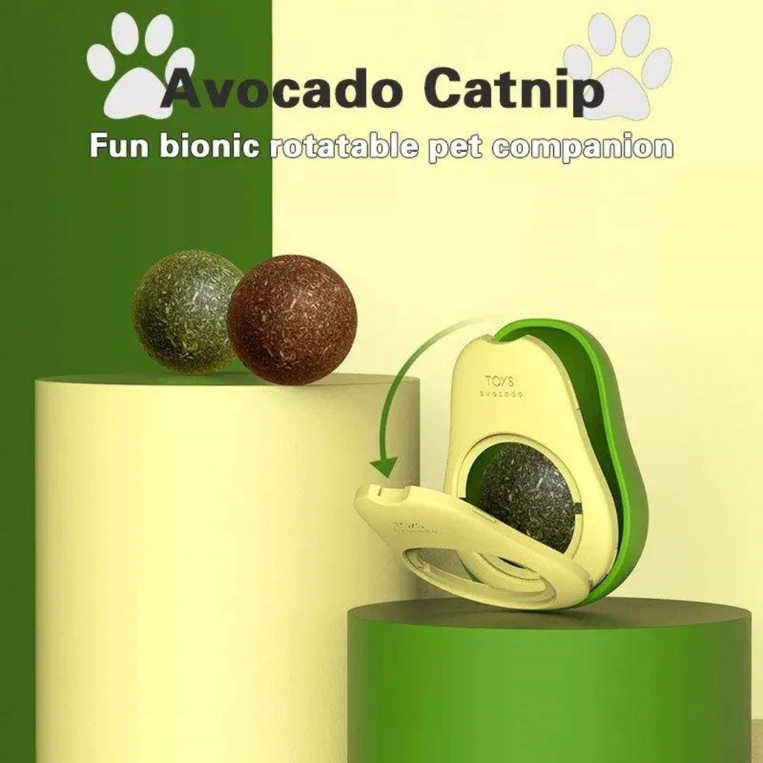 Color: Green Jade - Pet Toy Can Be Rotated Fun Self-hey Catnip Cat Toy Avocado Shape Catnip Cat Toys