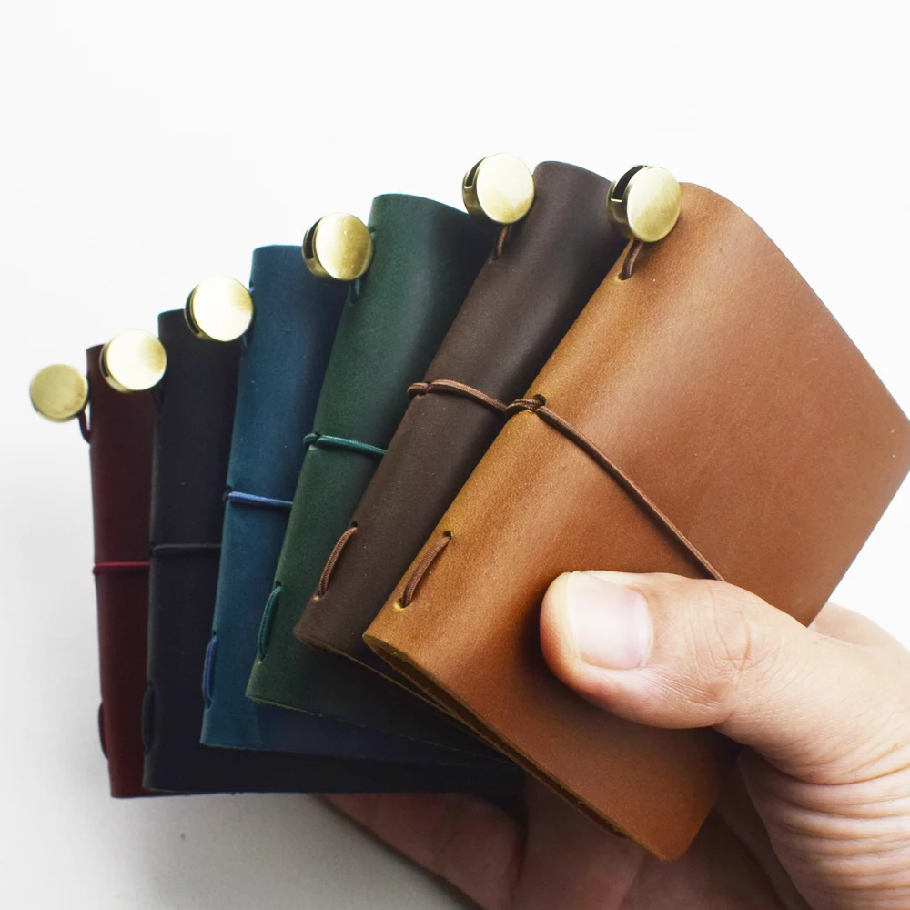 Color: Rose Red - 1pc Leather Pocket Notebook 60 Blank Inner Pages Note Book for Sketching, Quoting, Notes & Journals