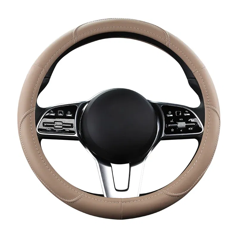 Color Name: Black - Car Anti-Slip Leather Steering wheel Cover Universal car Steering Wheel Protective Cover Fashion Style 38cm Pink