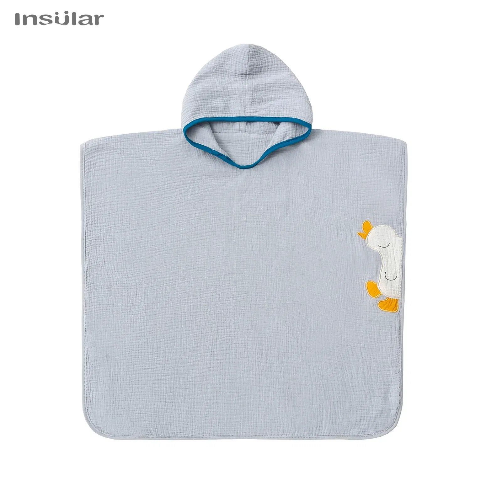 Color: black - Muslin Baby Hooded Poncho Towel Children's Hooded Bath Towel Soft Kids Beach Bathing Stuff Infant Washcloth