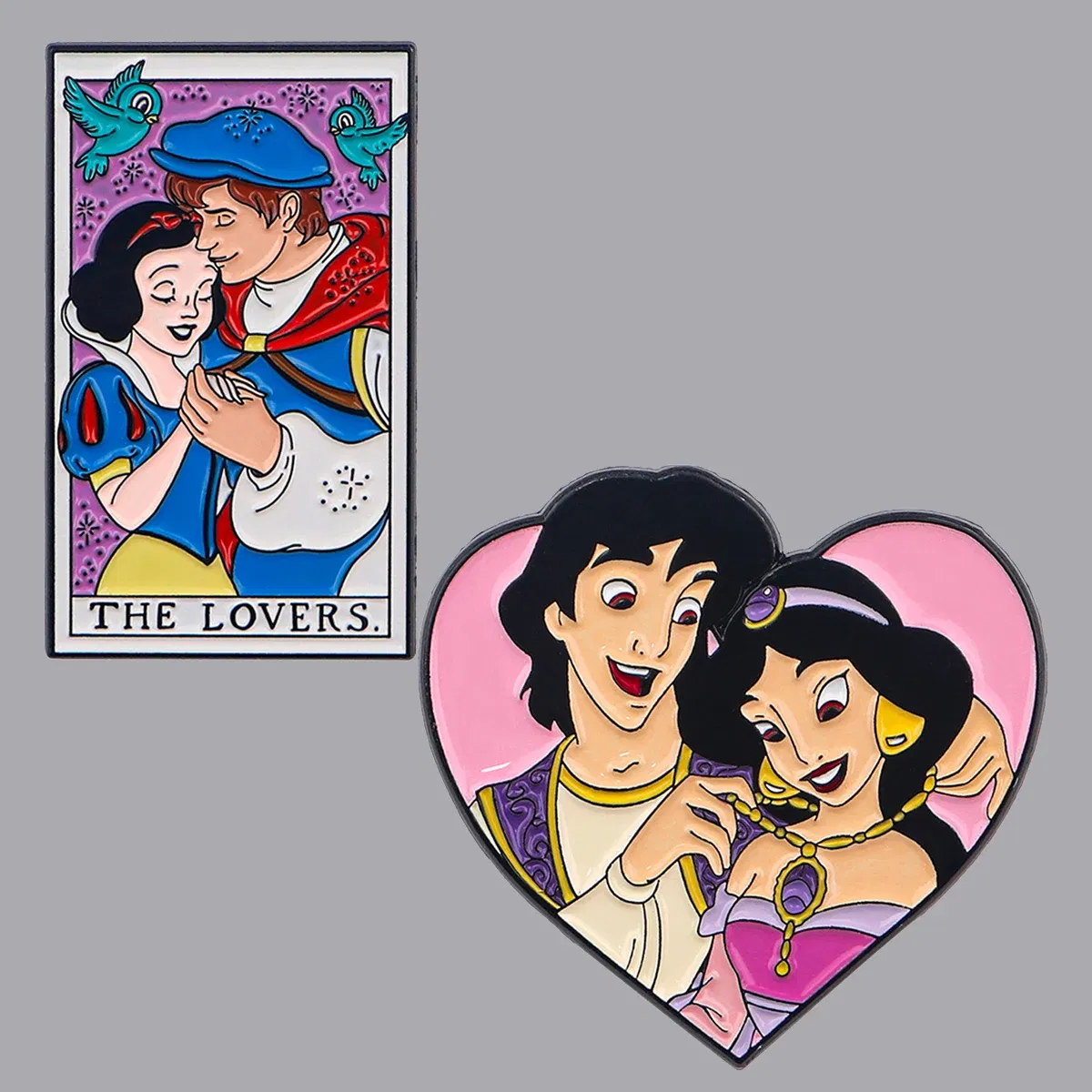 Metal color: Light Yellow Gold Color - Anime Princess Enamel Pin Cartoon Brooch Pines Lapel Pins Badge on Backpack Clothing Accessories Fashion Jewelry Couple Gifts