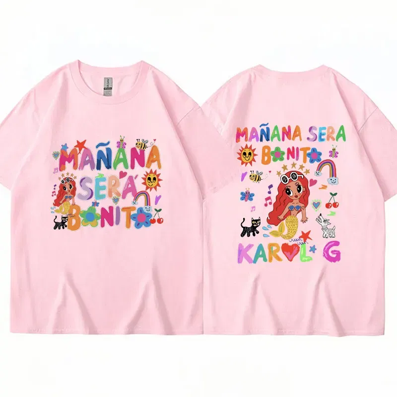 Color: Brown, Size: XL - Limted Karol G Manana Sera Bonito T Shirts Fashion Harajuku Hip Hop T-Shirt Unisex Casual Breathable Cotton Oversized Tee Shirt