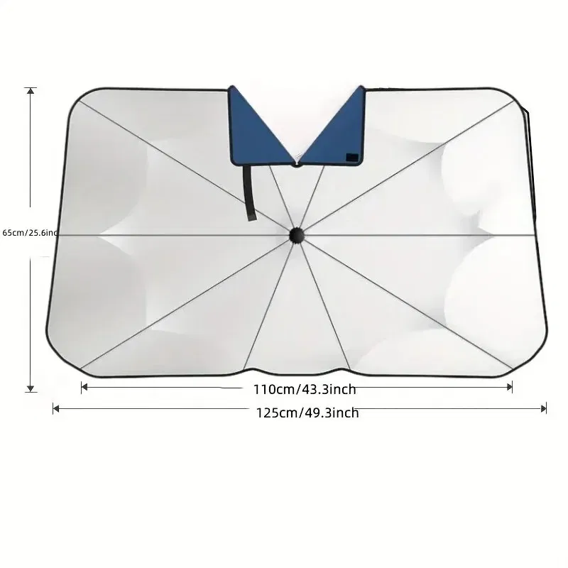 Color: Silver - Hot Selling Summer Car Sunshade Umbrella, in Car Cooling Tool, Front Windshield Sunshade, Car Sunshade