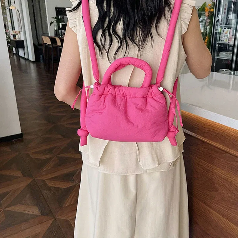 Color: Clear, Ships From: CHINA - Fashion Small Puffer Tote Bag Designer Padded Women Shoulder Bags Nylon Down Cotton Crossbody Bag Mini Lady Handbags 2024 Trend