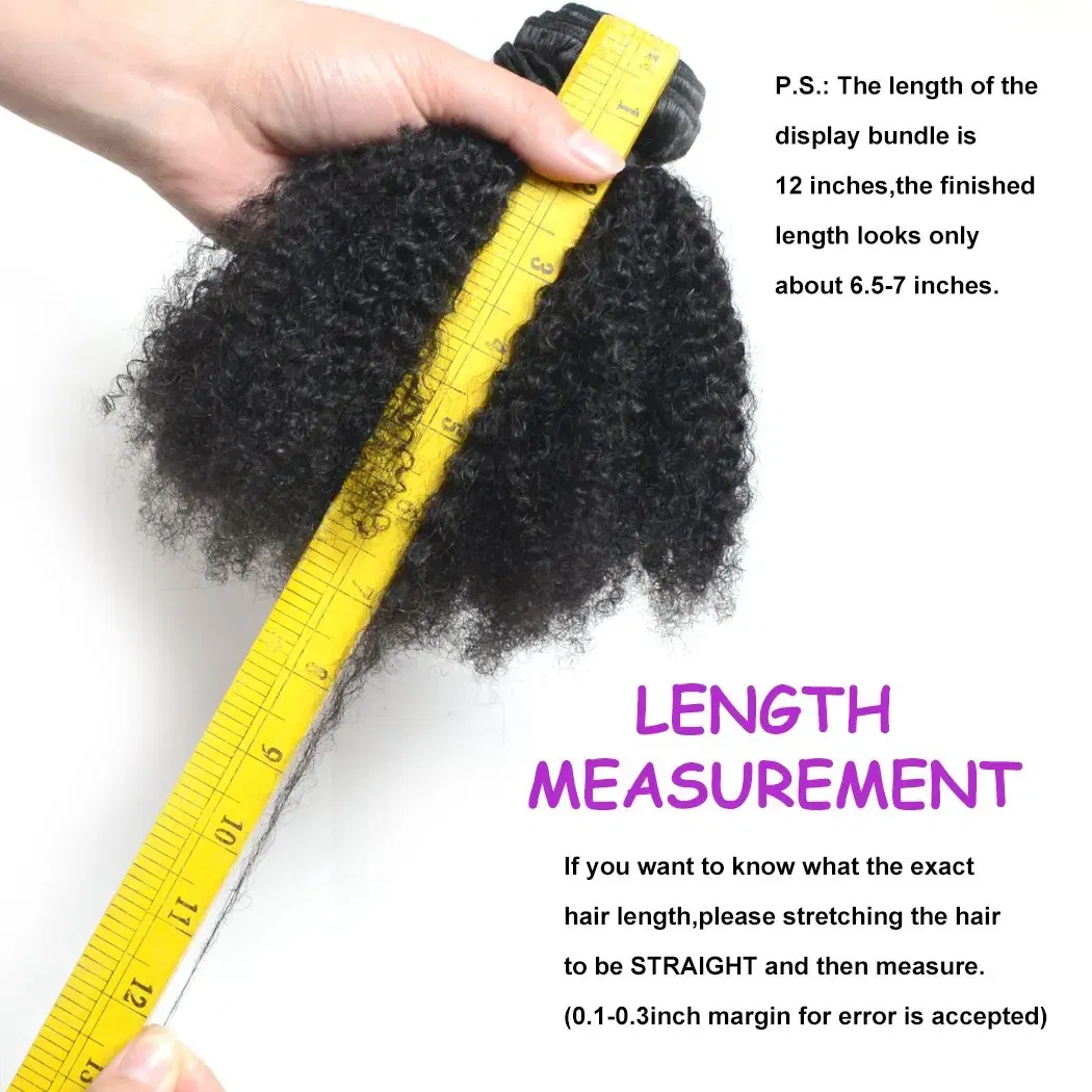 Color: Natural Color, Stretched Length: 20 20 20 - Brazilian Afro Kinky Curly Human Hair Bundles 4b 4c Afro kinky Bulk Human Hair Weave Bundle Deal Hair Extensions Wholesale