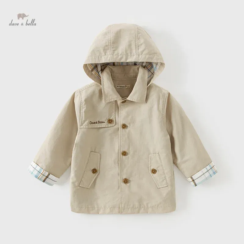 Color: Brown, Kid Size: 6T - Dave Bella Children's Coat Kids Jacket Autumn Fashion Casual Baby's Trench Boys Windbreaker Cute Party Outdoor DB3242020