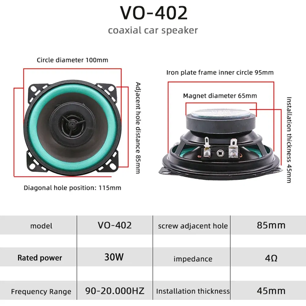 Size: 7" - 4/5/6.5 Inch Car Speakers HiFi Coaxial Subwoofer Universal Automotive Audio Music Full Range Frequency Car Stereo Speaker 1pcs