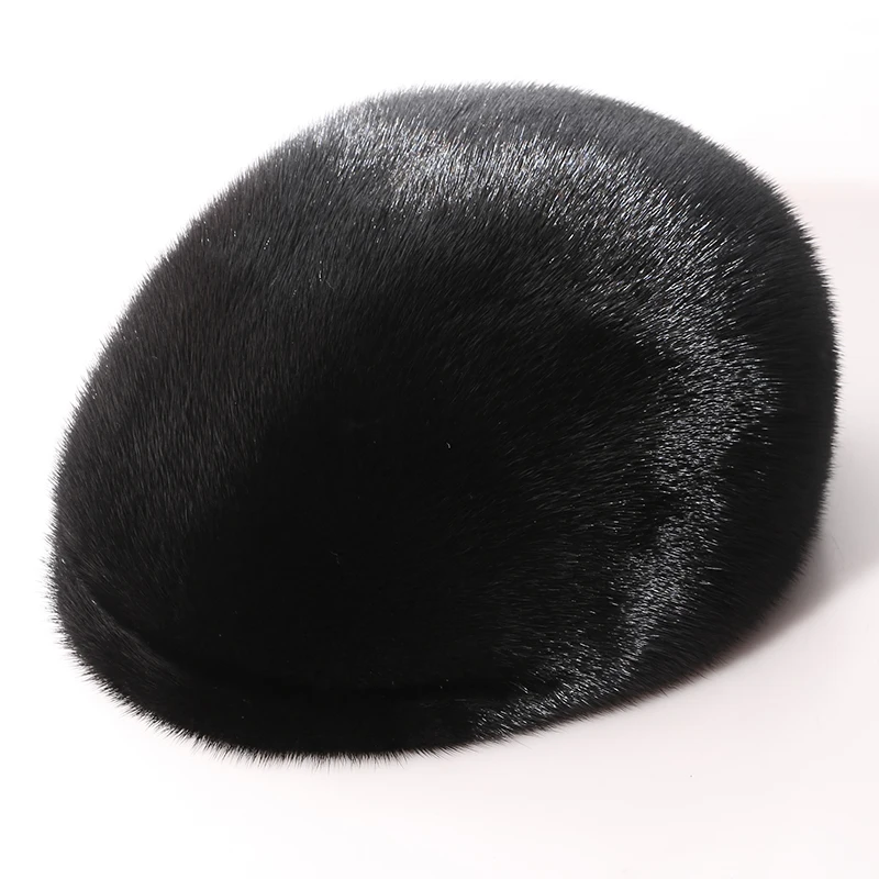 Color: Yellow, Hat Size: One Size - Real Mink Fur Hat Women'S Winter Fashion Beret Hat Warm Mink Fur Knight Beret Hat Luxury Keep Warm Russian Lady Caps