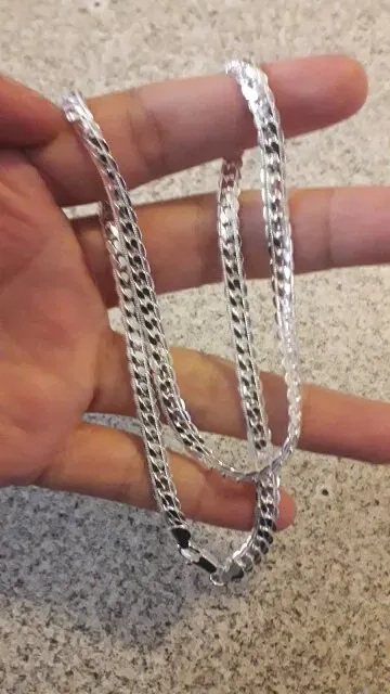 Length: 35cm - 20-60cm Silver Color Luxury Brand Design Noble 6mm Necklace Chain For Woman Men Fashion Wedding Engagement Jewelry