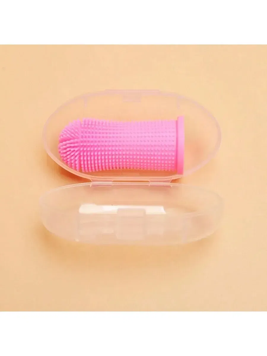 Color: WHITE - Pet Finger Toothbrush Cleaning Products for Cats and DogsOral Cleaning ToothbrushesSilicone Bristles