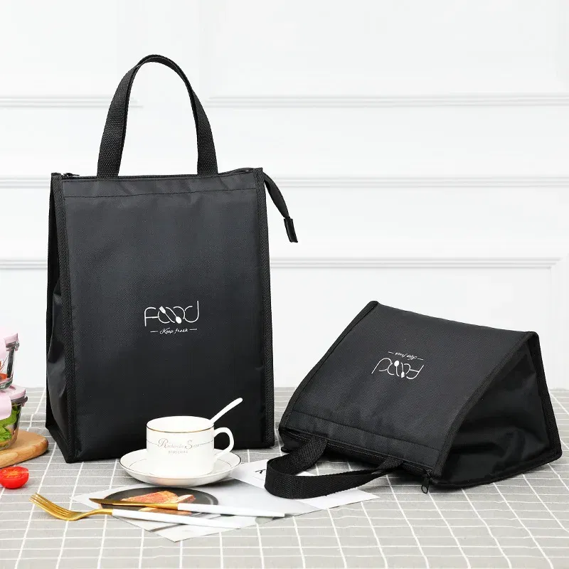 Color: Beige - High-Capacity Portable Insulated Lunch Bag Women Kid Picnic Work Travel Food Thermal Storage Container Bento Box Cooler Tote Bag