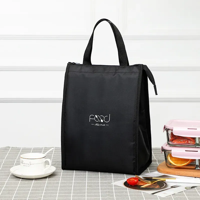 Color: Beige - High-Capacity Portable Insulated Lunch Bag Women Kid Picnic Work Travel Food Thermal Storage Container Bento Box Cooler Tote Bag