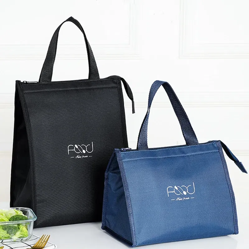 Color: Beige - High-Capacity Portable Insulated Lunch Bag Women Kid Picnic Work Travel Food Thermal Storage Container Bento Box Cooler Tote Bag
